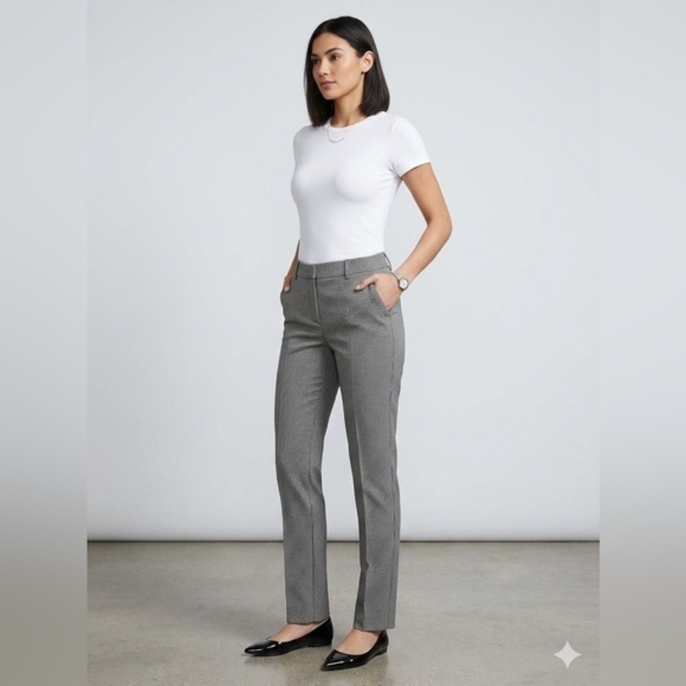 Express 4R Columnist Black White Combo Dot Bootcut Trouser Dress Pants S 4 Reg